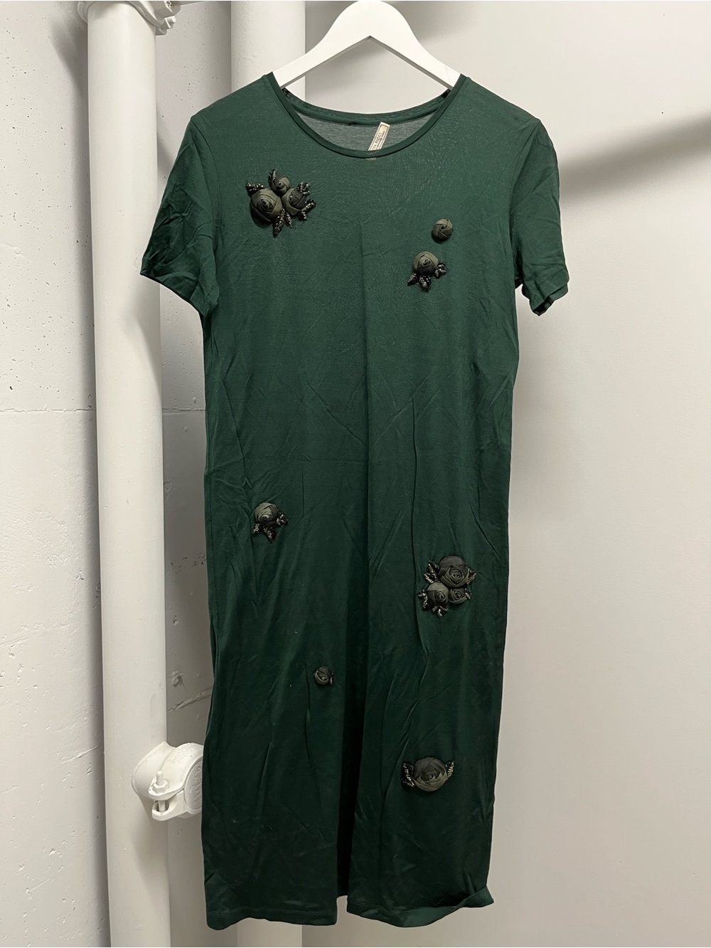 Nina Ricci Dark Green Dress with Subtle Embellishment